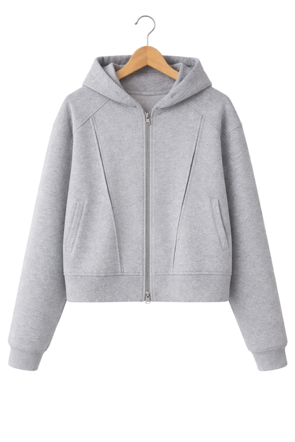 Onyx Structured Cotton Zip Jacket