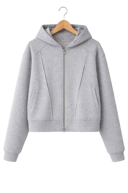 Onyx Structured Cotton Zip Jacket