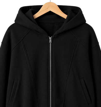 Onyx Structured Cotton Zip Jacket