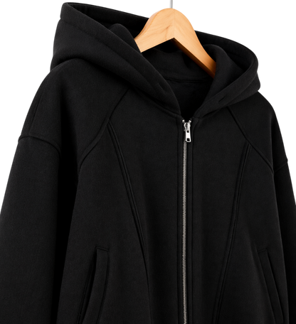 Onyx Structured Cotton Zip Jacket