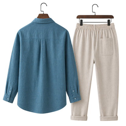 Misto Azure Coast & Ivory Stone Linen Set