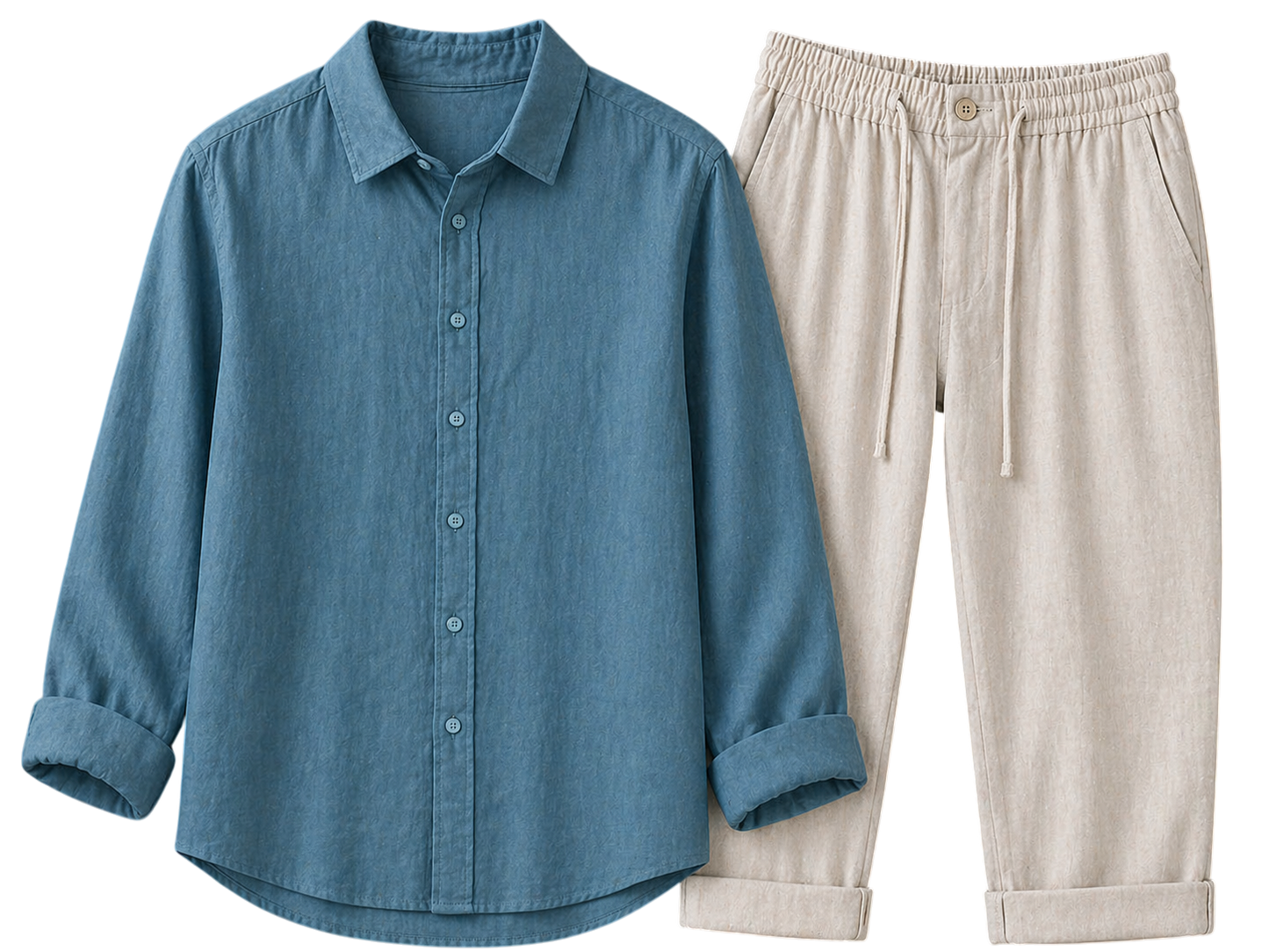 Misto Azure Coast & Ivory Stone Linen Set