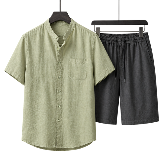Nobile Linen Sage Moss & Midnight Slate Linen Set