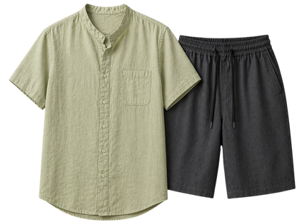 Nobile Linen Sage Moss & Midnight Slate Linen Set