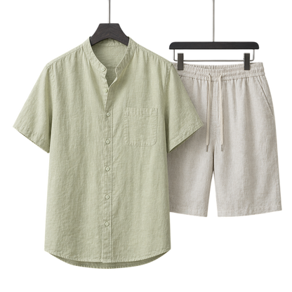 Nobile Linen Pistachio Mist & Ivory Sand Linen Set