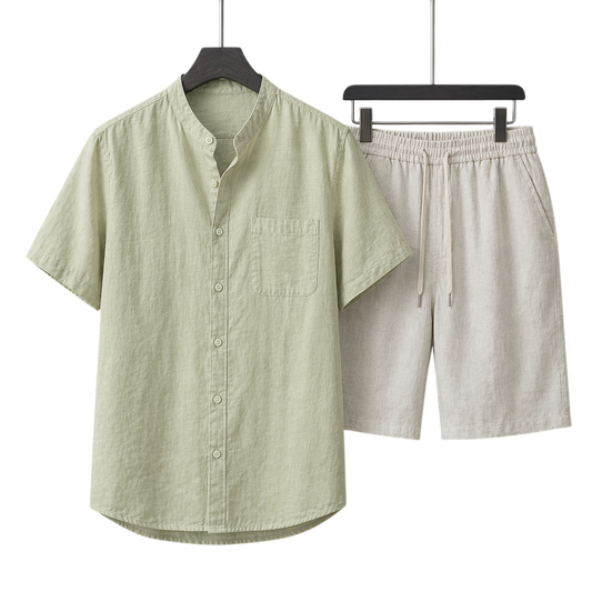 Nobile Linen Pistachio Mist & Ivory Sand Linen Set