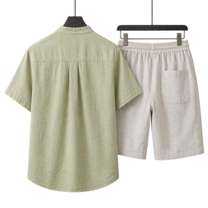 Nobile Linen Pistachio Mist & Ivory Sand Linen Set