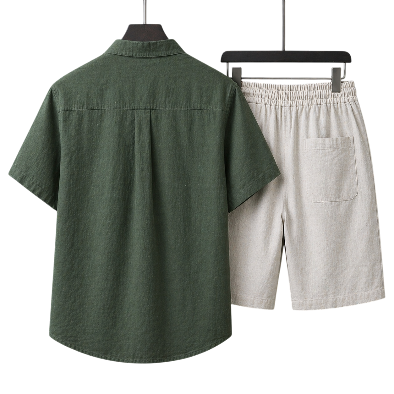 Monaco Forest Pine & Ivory Sand Linen Set