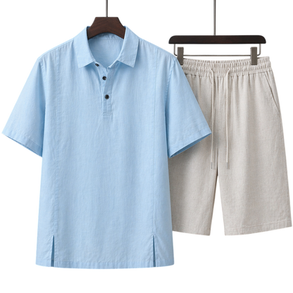 Monaco Sky Mist & Ivory Sand Linen Set
