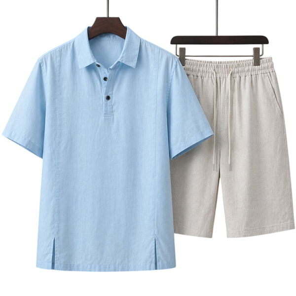 Monaco Sky Mist & Ivory Sand Linen Set