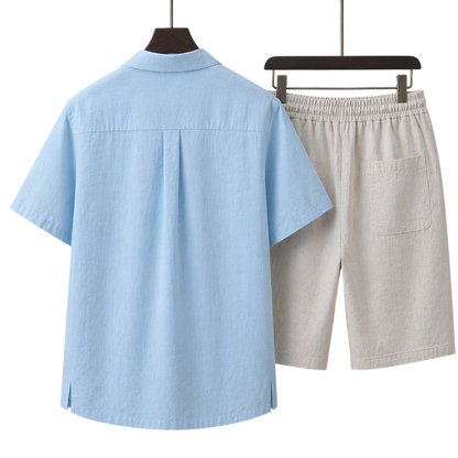 Monaco Sky Mist & Ivory Sand Linen Set