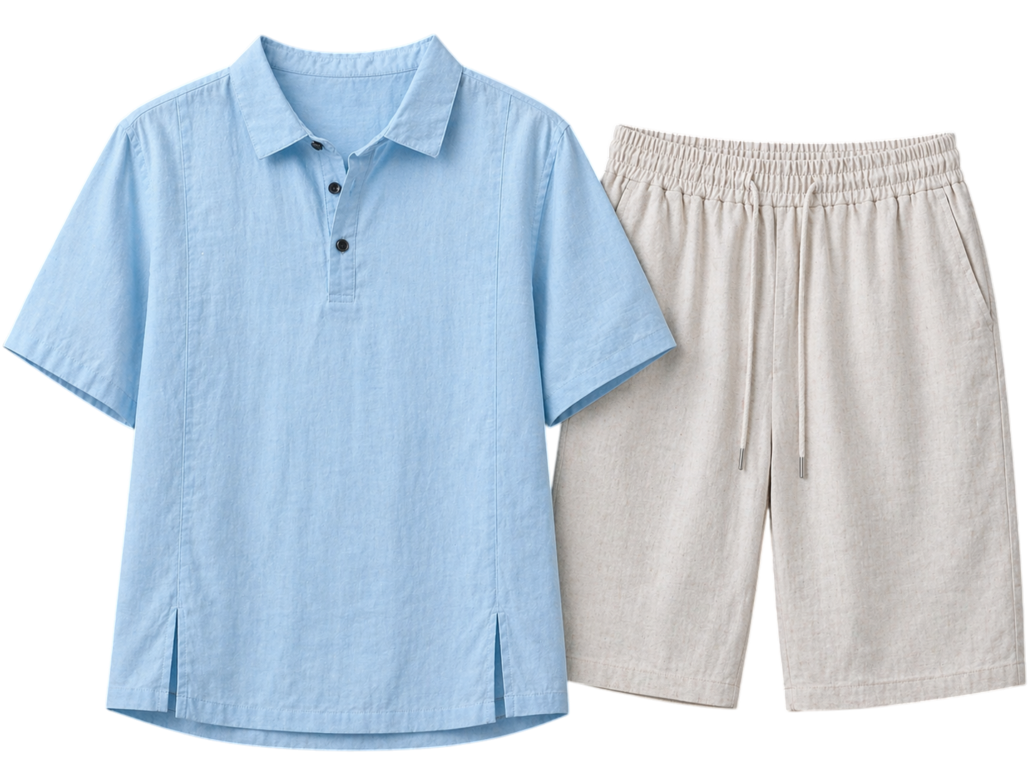 Monaco Sky Mist & Ivory Sand Linen Set