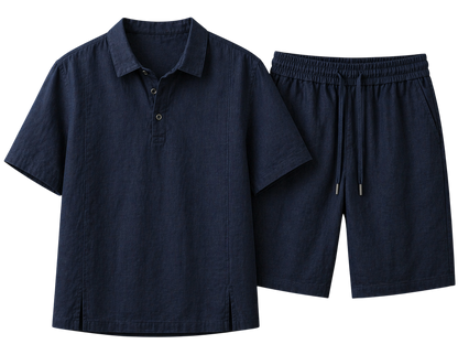 Monaco Midnight Navy Linen Set