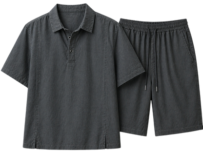 Monaco Graphite Shadow Linen Set