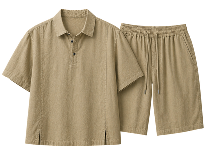 Monaco Desert Khaki Linen Set