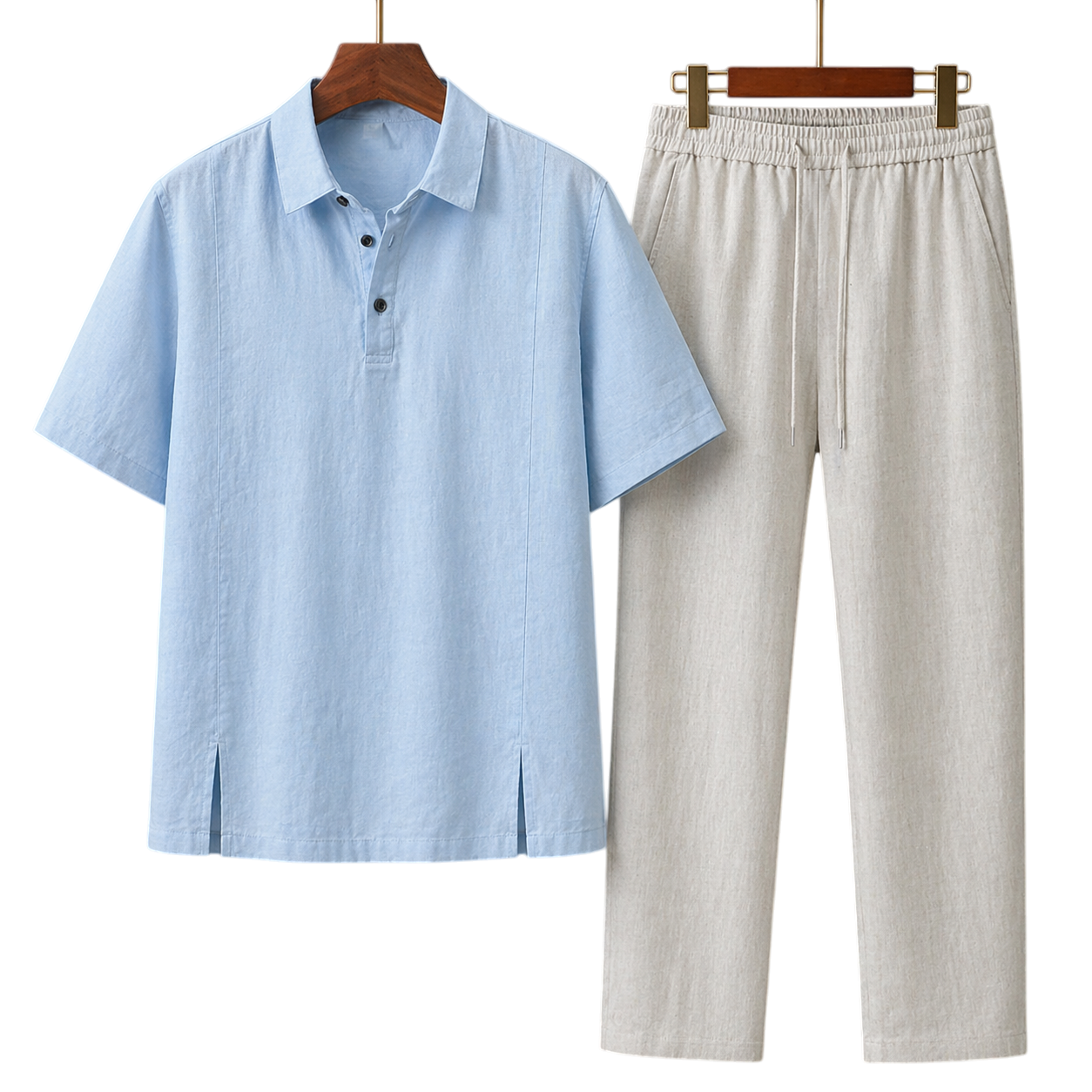 Netto Sky Mist & Ivory Stone Linen Set