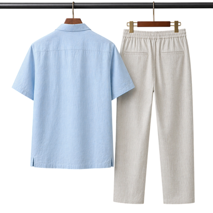 Netto Sky Mist & Ivory Stone Linen Set