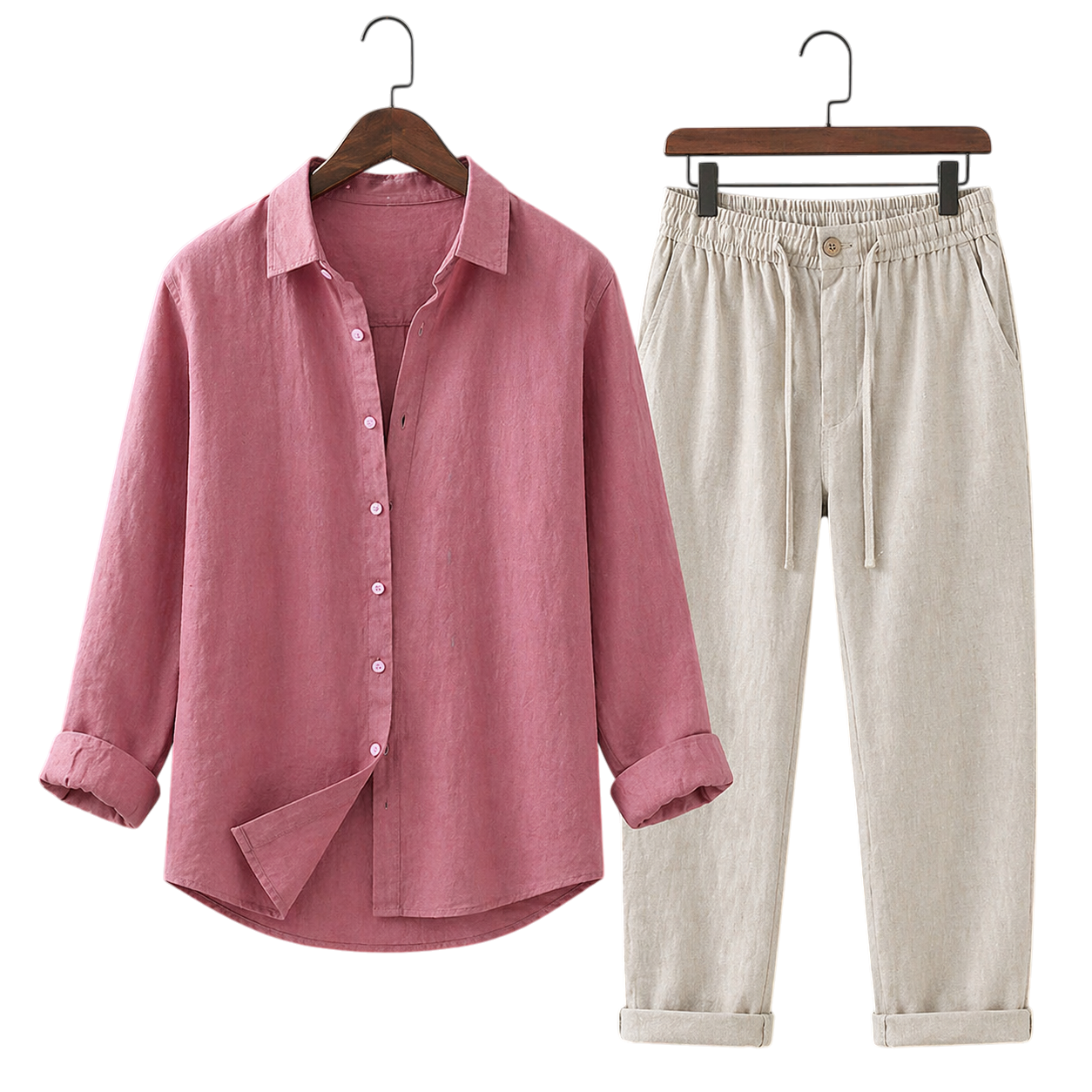 Misto Rose Blush & Ivory Stone Linen Set