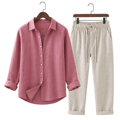 Misto Rose Blush & Ivory Stone Linen Set
