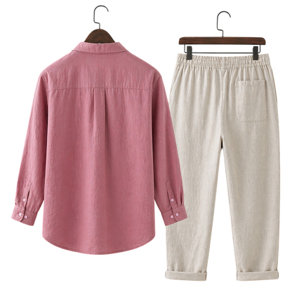 Misto Rose Blush & Ivory Stone Linen Set