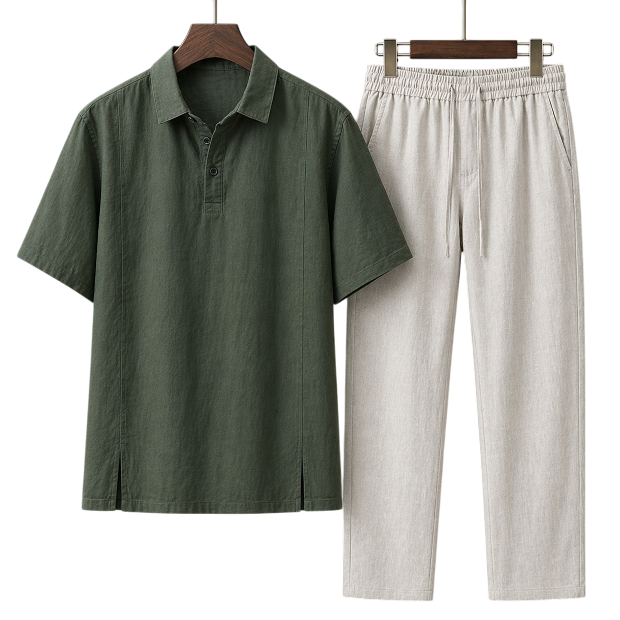 Netto Forest Sage & Ivory Stone Linen Set