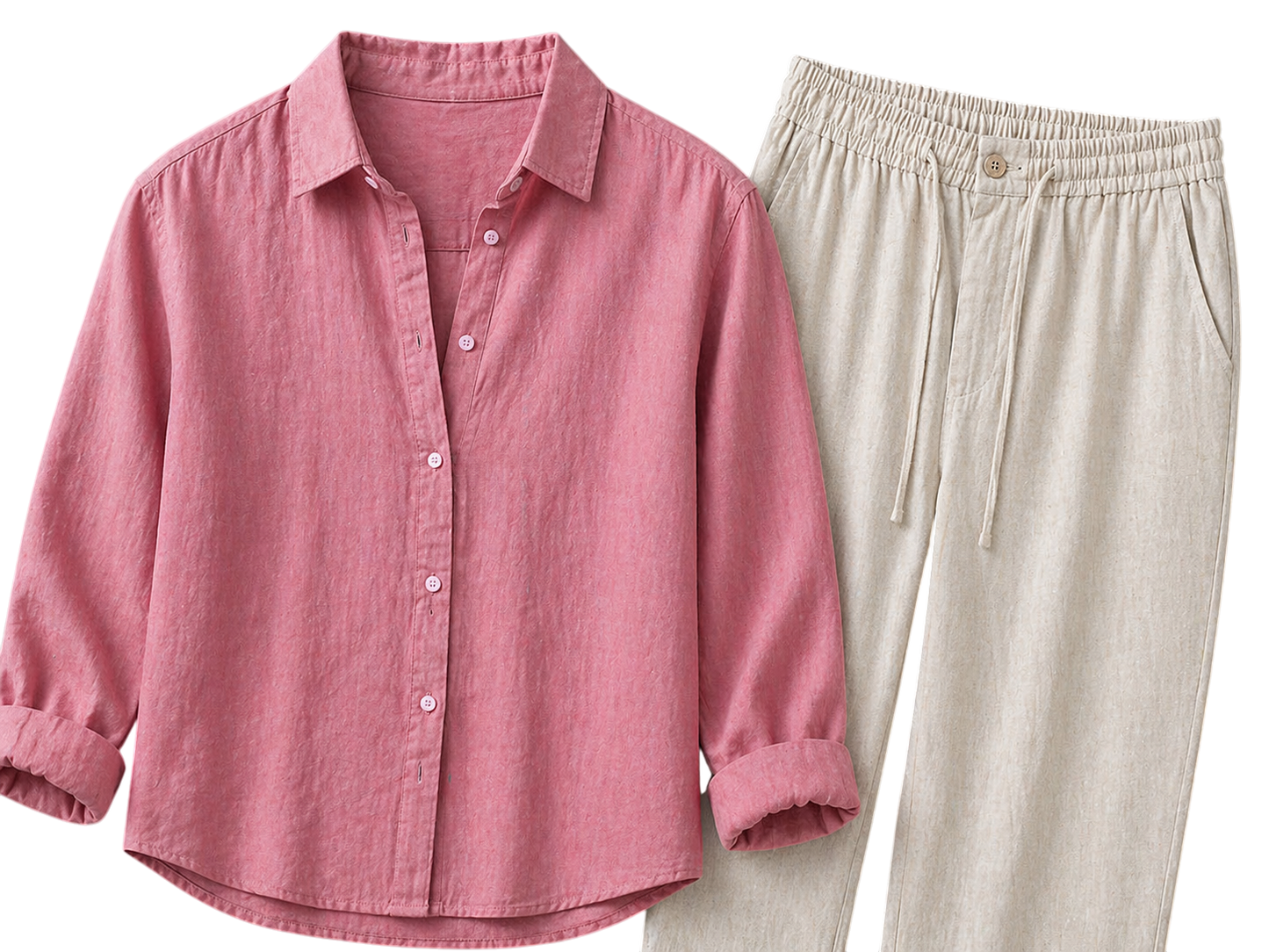 Misto Rose Blush & Ivory Stone Linen Set