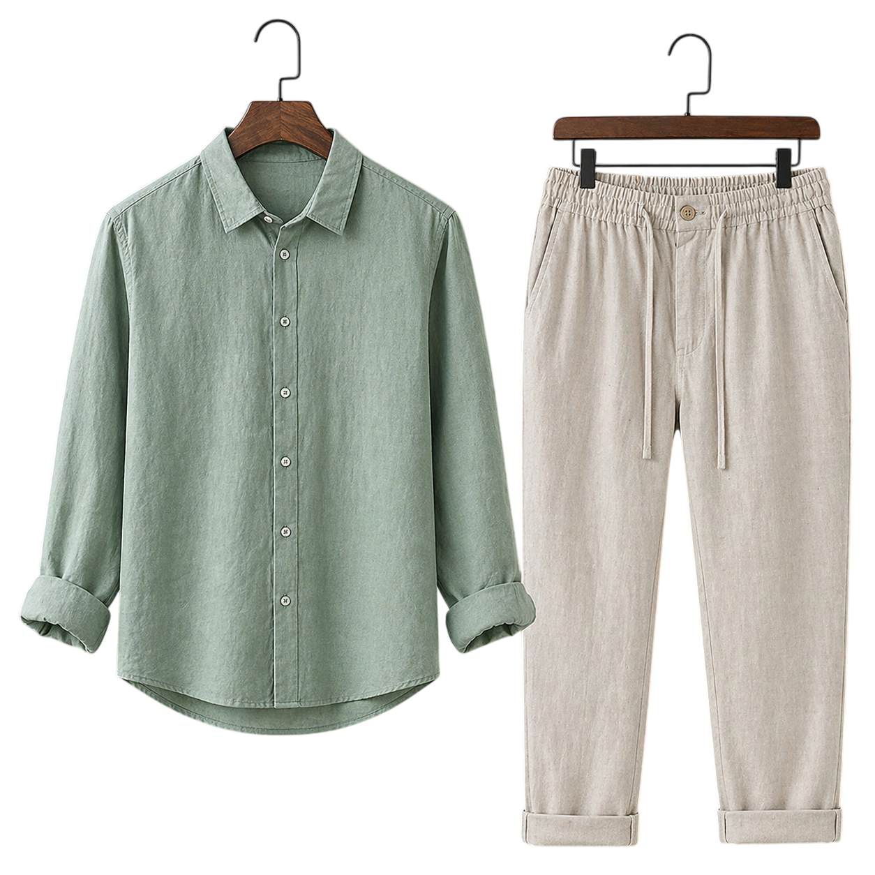 Misto Sage Mist & Ivory Stone Linen Set