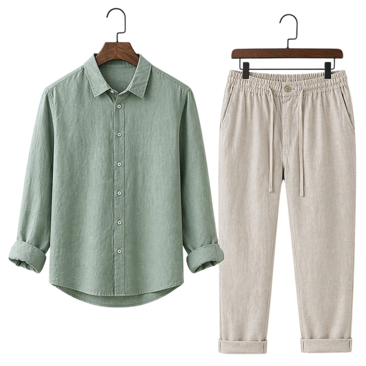 Misto Sage Mist & Ivory Stone Linen Set
