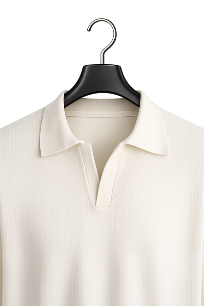 Ribbed Polo Cotton Sweater