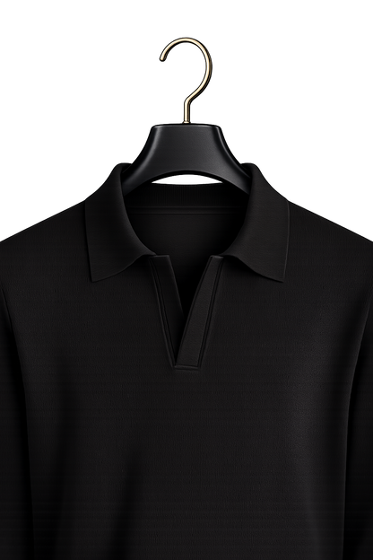 Ribbed Polo Cotton Sweater