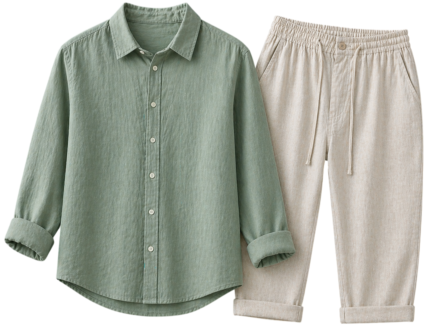 Misto Sage Mist & Ivory Stone Linen Set