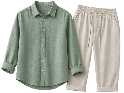 Misto Sage Mist & Ivory Stone Linen Set