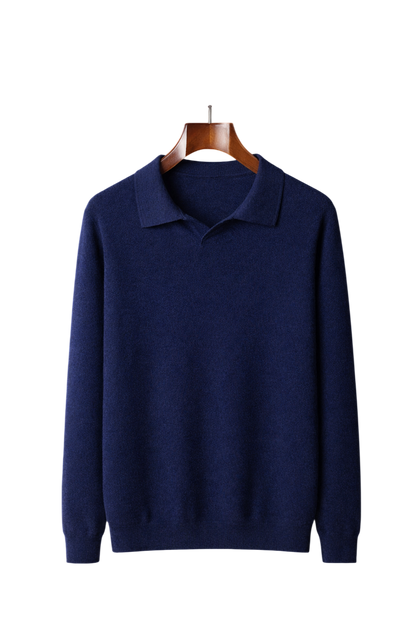Pure Maison Worsted Cashmere Long Sleeve Polo