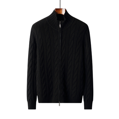 Structured Wool Zip Mock Neck