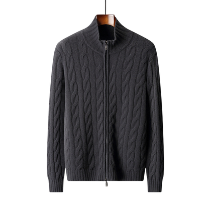Structured Wool Zip Mock Neck