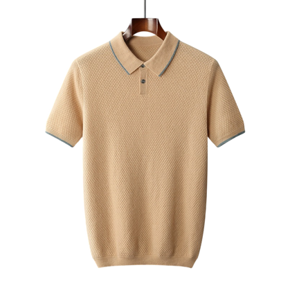 Écru Cachemire Wool Blend Polo