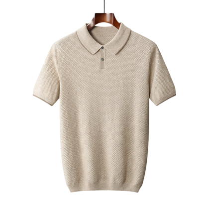 Écru Cachemire Wool Blend Polo