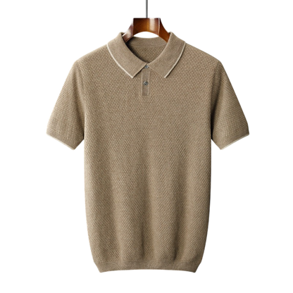 Écru Cachemire Wool Blend Polo