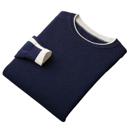 Contrast-Trim wool Crewneck