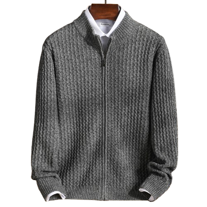 Textured Maison Wool Zip Jacket