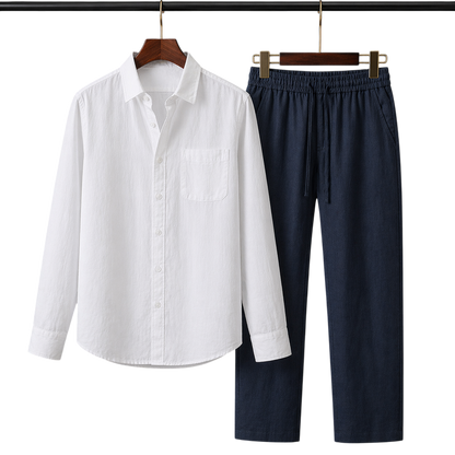 Pura Pearl & Midnight Linen set
