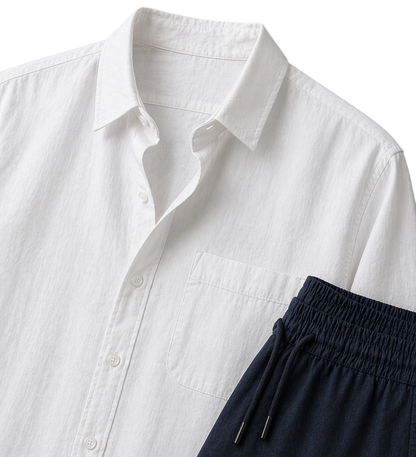 Pura Pearl & Midnight Linen set