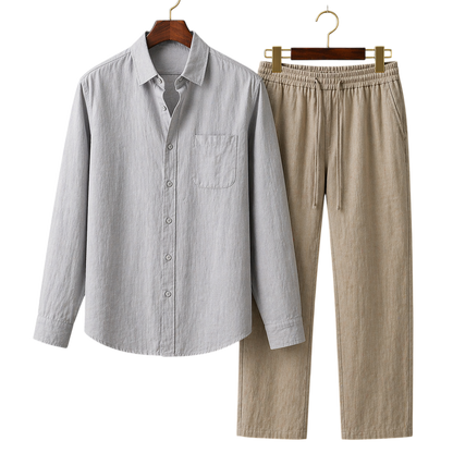 Pura Slate & Khaki Linen set