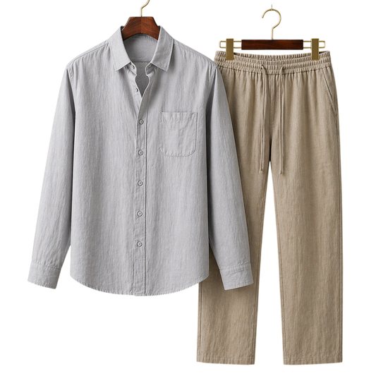 Pura Slate & Khaki Linen set